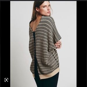 Free people boxy zip dow sweater top